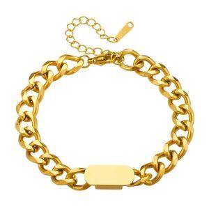 18K Gold Plated Women's Chunky Chain Bracelet Bold Fashion Statement Jewelry